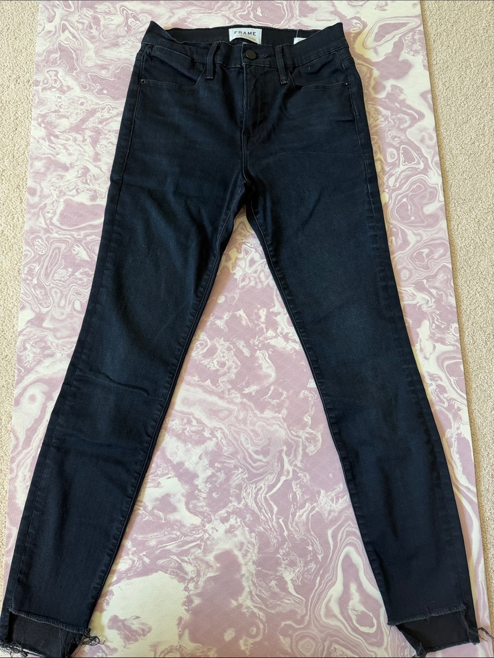 Frame Denim Black Skinny Jeans - Sleek High-Rise Skinny